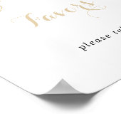 ゴールドグリーン葉書カリグラフィーフェイバーズサイン ポスター (角)