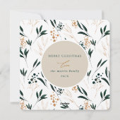 ゴールドグリーン ティール 祝福された 2 つの写真 シーズンカード (裏面)