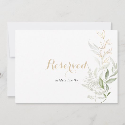 ゴールドグリーン フォリア ウェディング リザーブ サイン (正面)