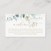 ゴールドグリーン ユーカリ 結婚式 願い事の井戸 エンクロージャーカード (正面)