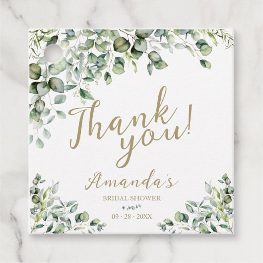 ゴールドグリー네リー ブライダルシャワー サンクス フェイバータグ (正面)