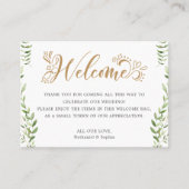 ゴールドグリー ネリネー ウェディング ウェルカム ギフト バッグ  プレイス カード (正面)