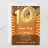 ゴールドグロウ カラオケ 10歳の誕生日パーティー 招待状 (正面)