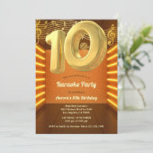 ゴールドグロウ カラオケ 10歳の誕生日パーティー 招待状 (スタンド正面)