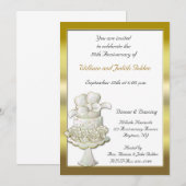 ゴールドケーキ招待状 招待状 (正面/裏面)