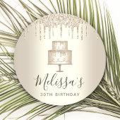 ゴールドケーキ グリッターがエレガントに煌めく ガーリーでグラマラスなパーティ ラウンドペーパーコースター