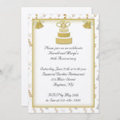 ゴールドケーキ 50周年記念 招待状 (正面/裏面)