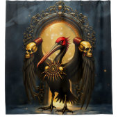 ゴールドゲートの前兆 夜のペリカン シャワーカーテン (正面)