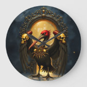 ゴールドゲートの前兆 夜のペリカン ラージ壁時計 (正面)