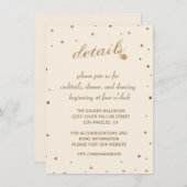 ゴールドコンフェッティシャンパン結婚式詳細受付 招待状 (正面/裏面)