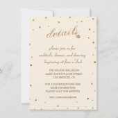 ゴールドコンフェッティシャンパン結婚式詳細受付 招待状 (正面)