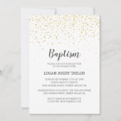 ゴールドコンフェッティベイビーバプテスマ 招待状 (正面)