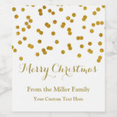 ゴールドコンフェッティメリークリスマスワインラベル ワインラベル (シングルラベル)