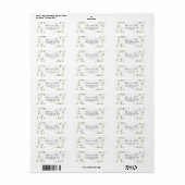 ゴールドコンフェッティユーカリの葉の返送先住所 ラベル (フルシート)