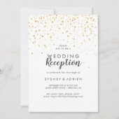 ゴールドコンフェッティ結婚式の披露宴のみの招待状 招待状 (正面)