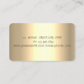ゴールドコンフェッティ、はさみ、ヘアドライヤー 名刺 (裏面)