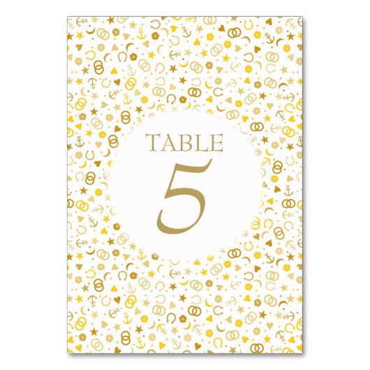 ゴールドコンフェッティ ウェディング テーブル ナンバー テーブルナンバー (正面)
