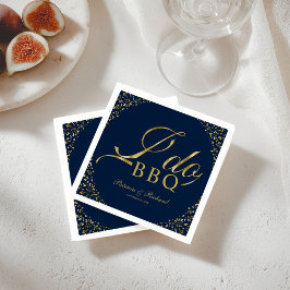 ゴールドコンフェッティ ネイビーブルー I Do BBQ 結婚式 スタンダードカクテルナプキン