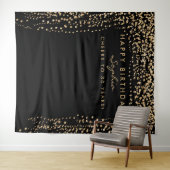 ゴールドコンフェッティ バースデー 背景 どんな年齢でも タペストリー (インサイチュ(横))