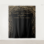 ゴールドコンフェッティ バースデー 背景 どんな年齢でも タペストリー (正面)