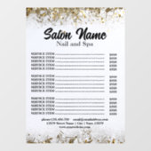 ゴールドコンフェッティ ビューティーネイルサロン 料金表 メニュー ウィンドウサイン (シート)