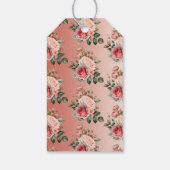 ゴールドコンフェッティ ピンクのバラ 花の花嫁のシャワー ギフトタグ (裏面)