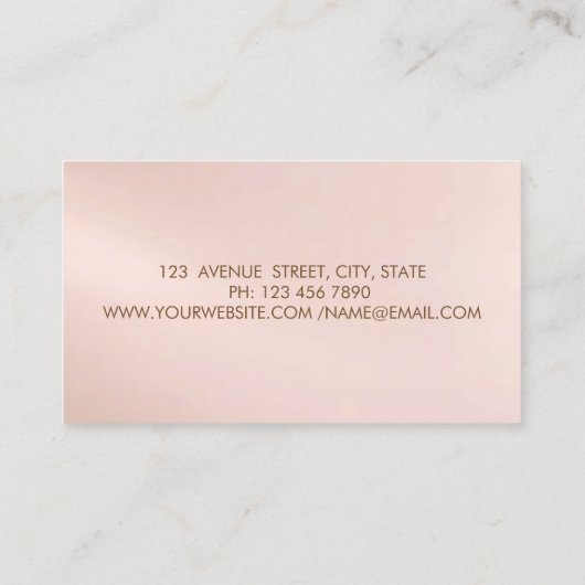 ゴールドコンフェッティ、ブラシストロークグリッター清掃ツール 名刺 (裏面)