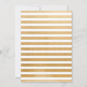 ゴールドコンフェッティ + ホワイトフラワーのカップル 招待状 (裏面)