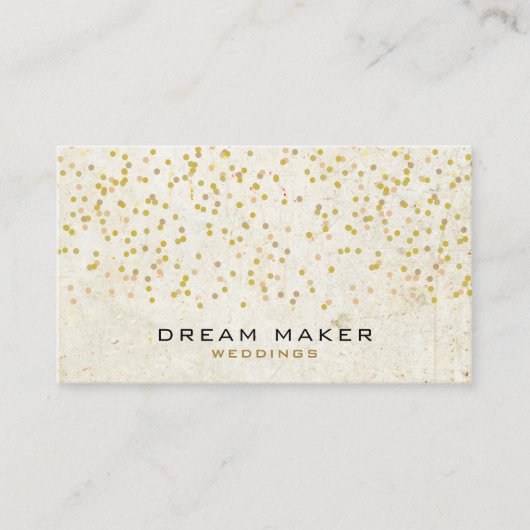 ゴールドコンフェッティ ラスティック ボーホ 名刺 (正面)