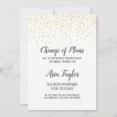 ゴールドコンフェッティ 予定変更 ブライダルシャワー 招待状 (正面)