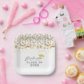 ゴールドコンフェッティ 卒業クラス 祝賀会 ペーパープレート (パーティー)