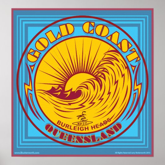 ゴールドコースト,ビクトリア,オーストラリア,サーフィン ポスター (正面)