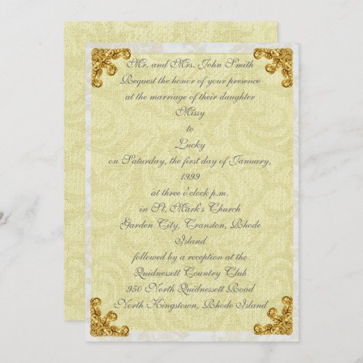 ゴールドコーナー華やか招待状 招待状 (正面/裏面)