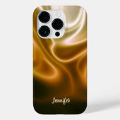 ゴールドコーヒーシルクウェーブカスタムネーム携帯ケース Case-Mate iPhoneケース (裏面)