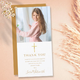 ゴールドサイン写真 ファーストホーリーコミュニオン サンキューカード
