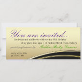 ゴールドサテン スタイリッシュなペコックの羽根の招待状 招待状 (裏面)