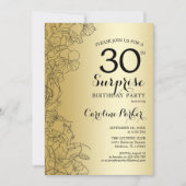 ゴールドサプライズ30歳誕生日パーティー 招待状 (正面)