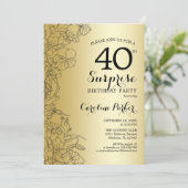 ゴールドサプライズ40歳誕生日パーティー 招待状 (スタンド正面)