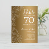 ゴールドサプライズ 70歳の誕生日 招待状 (スタンド正面)