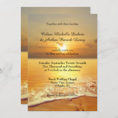 ゴールドサンセットビーチウェディング招待状 招待状 (正面/裏面)