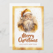 ゴールドサンタクロース水彩 シーズンカード (正面/裏面)
