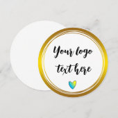 ゴールドサークル リング 枠 グリッター カスタムロゴ 招待状 (正面/裏面)
