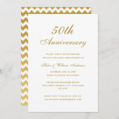 ゴールドシェブロン50周年結婚式招待状 招待状 (正面/裏面)