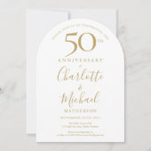ゴールドシグネチャーアーチ 50周年結婚記念日 招待状 (正面)