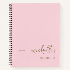 ゴールドシグネチャースクリプトクッキングブック ブラッシュピンクレシピ ノートブック