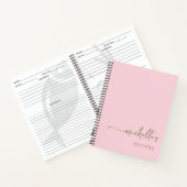 ゴールドシグネチャースクリプトクッキングブック ブラッシュピンクレシピ ノートブック (内部)