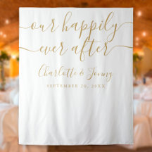 ゴールドシグネチャースクリプト ウェディング フォトブース バックドロップ