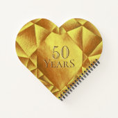 ゴールドシトリンの水彩ハート ウェディングアニバーサリー ノートブック (裏面)