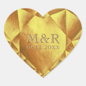 ゴールドシトリンの水彩ハート ウェディングアニバーサリー ハートシール (正面)