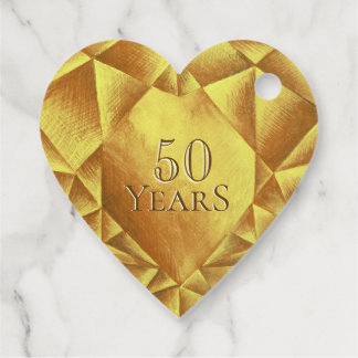 ゴールドシトリンの水彩ハート ウェディングアニバーサリー フェイバータグ